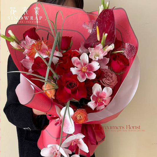 Bouquet wrapping paper "Rose Shape" 10pcs