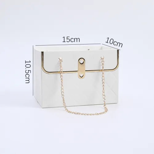 Elegant flower bag with gold chain