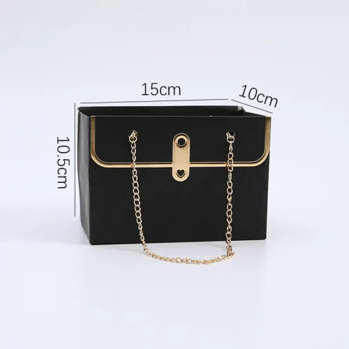 Elegant flower bag with gold chain